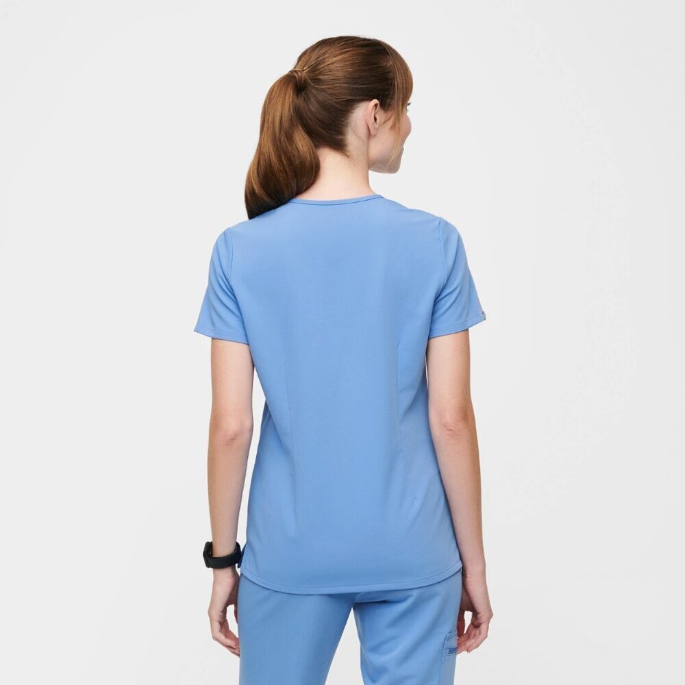FIGS Women's Catarina One-Pocket Scrub Top, Ceil Blue (PO #1747), XXS - Picture 4 of 9